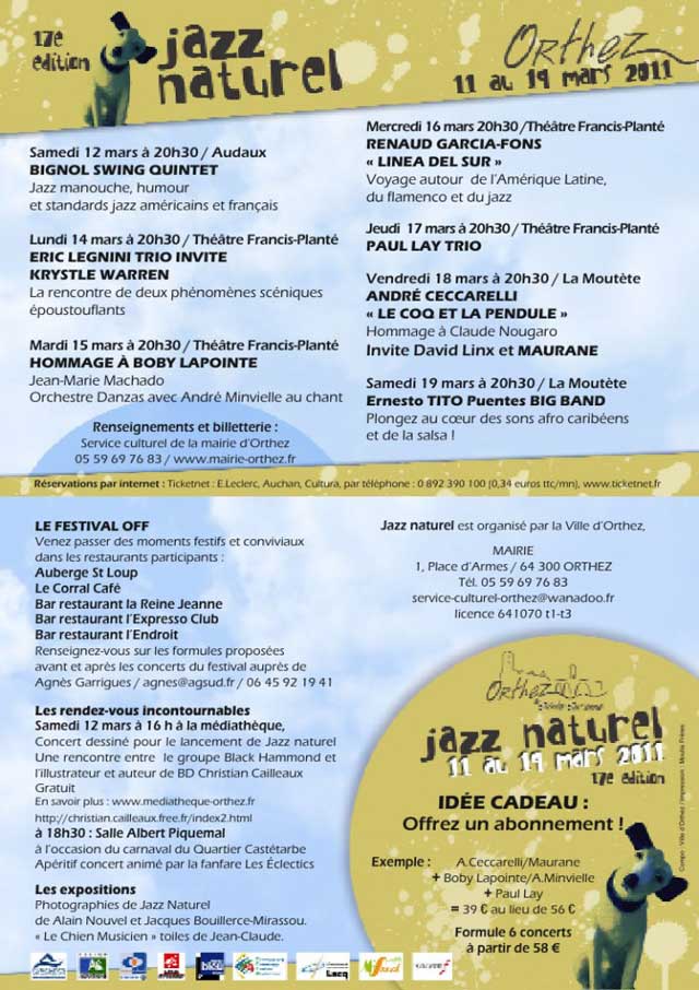 Le programme de Jazz Naturel 2011