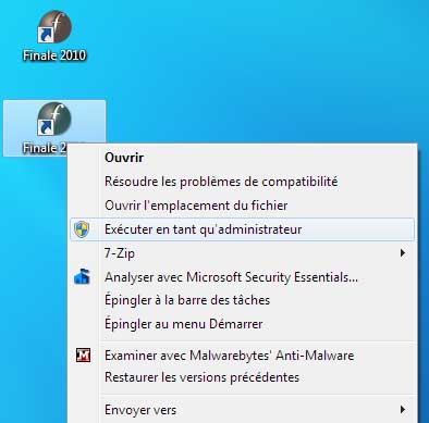 executer un programme en mode administrateur sous Windows 7