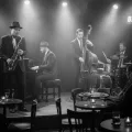 Ambiance jazz club avec un quartet de jazz