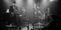 Ambiance jazz club avec un quartet de jazz