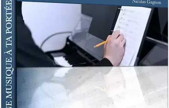 Couverture du livre Une musique à ta portée de Nicolas Gagnon, guide de mise en page de partitions musicales