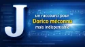 Grande lettre J en visuel sur fond d’interface de notation musicale avec le texte : un raccourci pour Dorico méconnu mais indispensable
