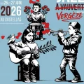 Affiche du festival Jazz à Vauvert 2026 modifiée avec le nom Vauvert barré en rouge et remplacé à la main par Vergèze pour symboliser l’annulation et le déplacement du festival