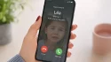 Phone screen shows an incoming call from Lea, a child, with Refuse and Answer options visible.